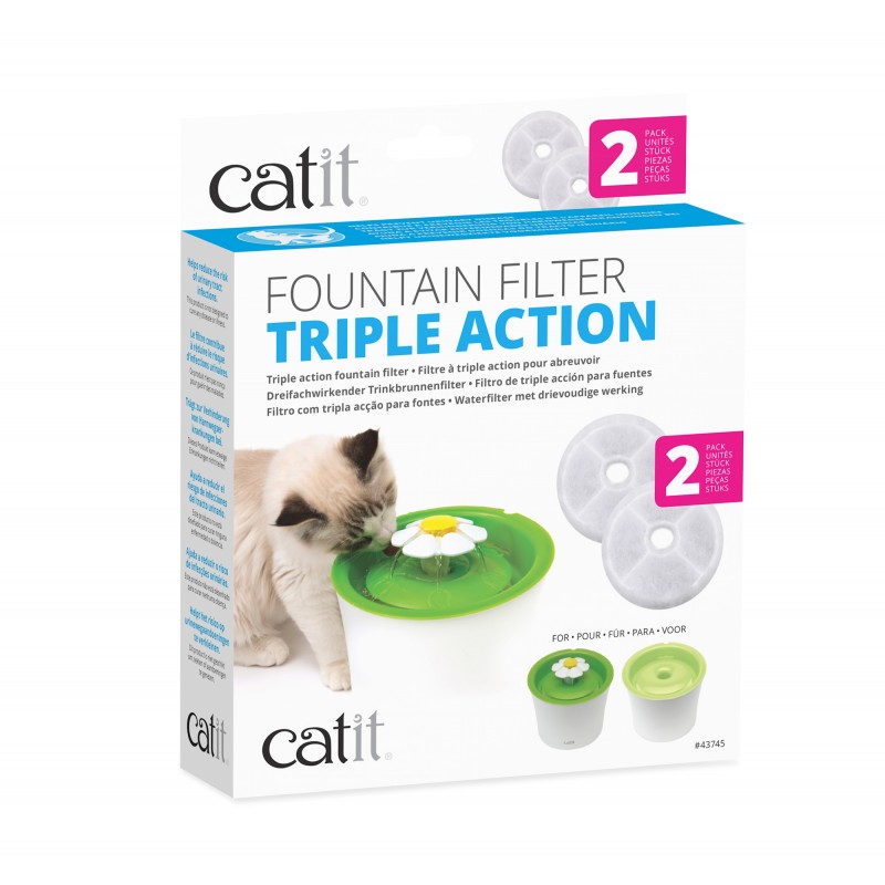 CATIT REPUESTO FILTRO HAGEN TRIPLE ACTION FOUNTAIN FILTER - PACK 2