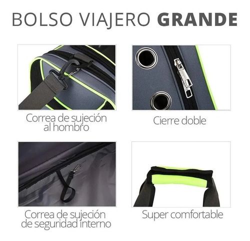 BOLSO TRANSPORTADOR CON VISOR 360 51x26x29cm