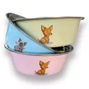 COMEDERO HONDO ACERO INOX COLORES CON HUELLA ANTIDESLIZANTE CHICO 14CM