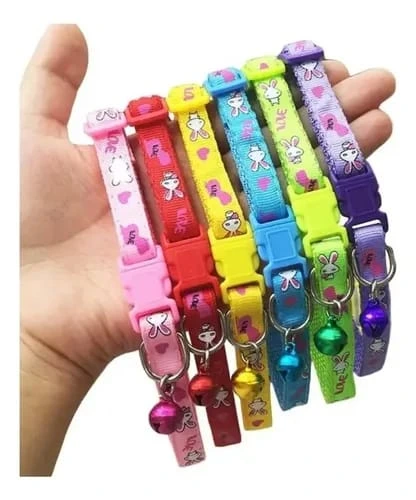 [25243] COLLAR GATO ESTAMPADO CONEJO COLORES