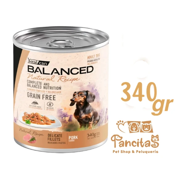 VITAL CAN BALANCED LATA NATURAL RECIPE CERDO PERRO AD 340GRS