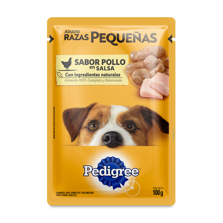 PEDIGREE POUCH DOG ADULTO POLLO RAZAS PEQUEÑAS 100GR PROMO (6x5)