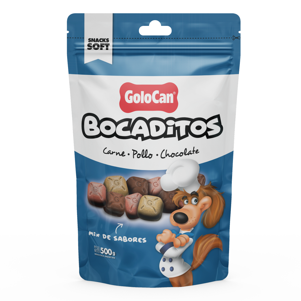 GOLOCAN BOCADITOS SABOR CARNE POLLO CHOCOLATE 500GR