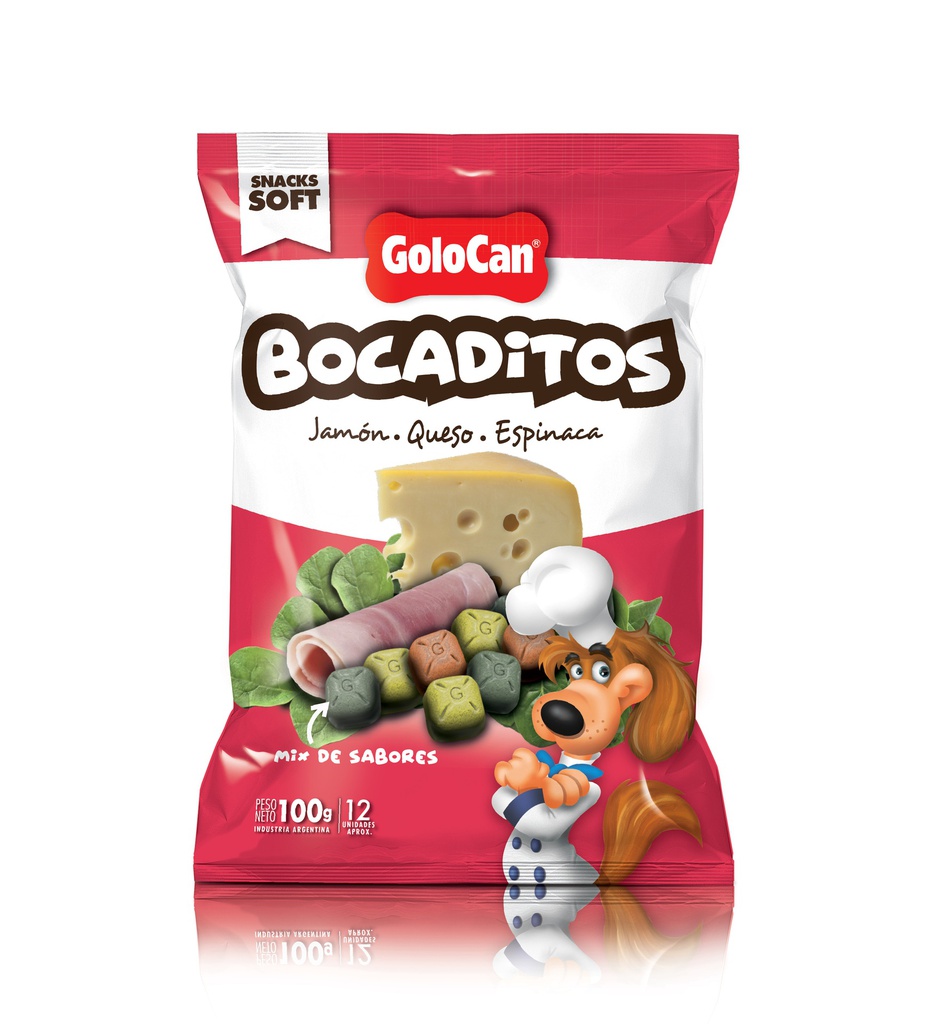 GOLOCAN BOCADITOS SABOR JAMON QUESO ESPINACA 100GR