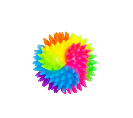 PELOTA ARCOIRIS GRANDE CON LUZ Y CHIFLE