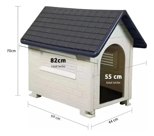 CASA MEDIANA CON CERCO BLANCO 70x69x44CM