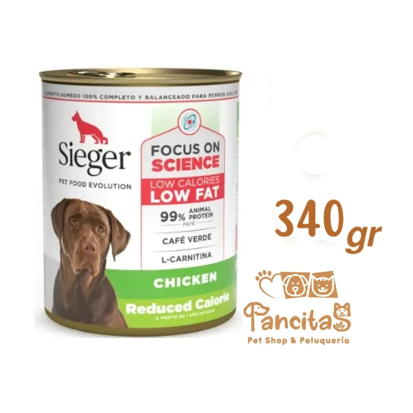 SIEGER DOG LATA REDUCE CALORIE 340Ggr