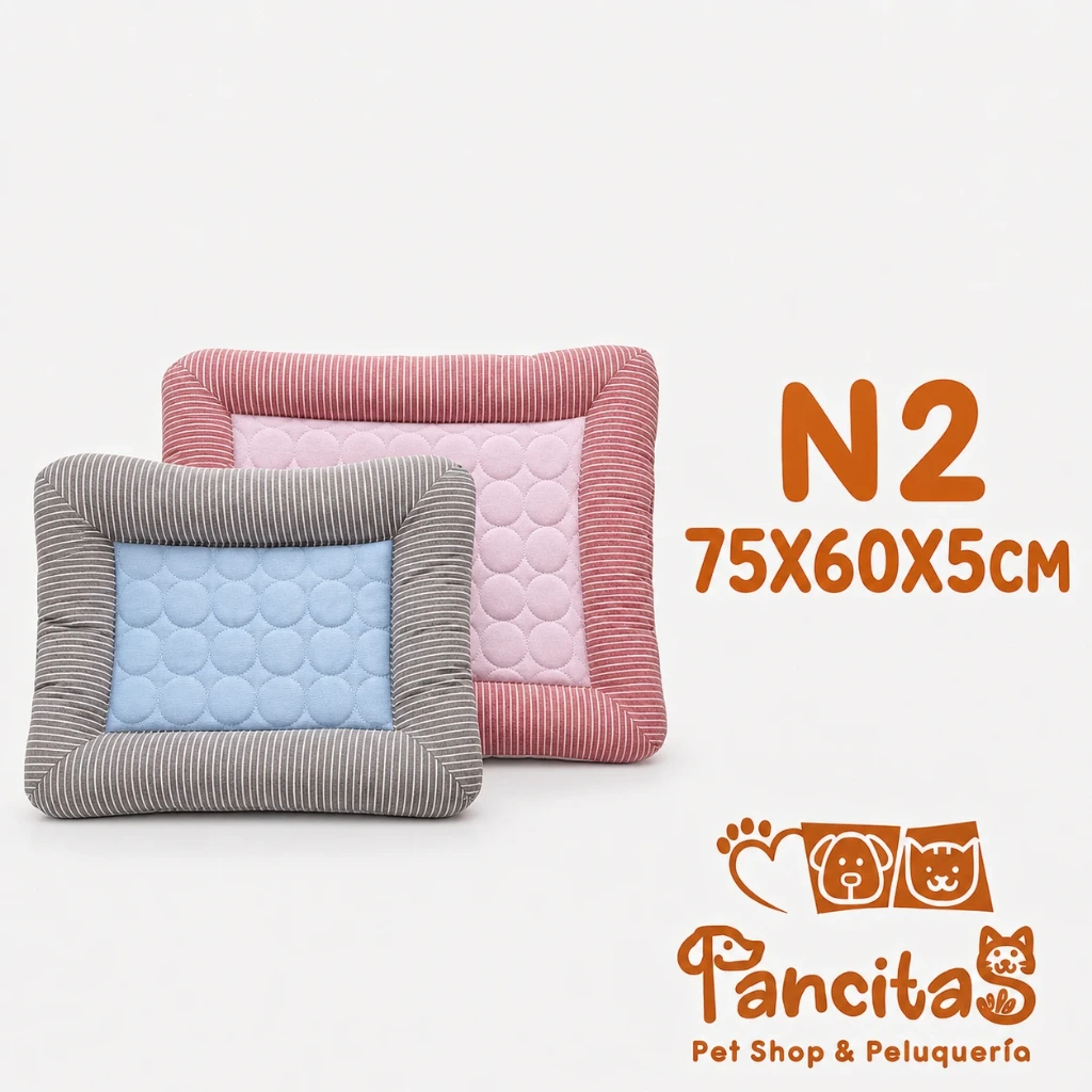 CAMA COLCHONETA FINA BASE ANTIDESLIZANTE RAYAS CIRCULOS N2 75X60X5CM