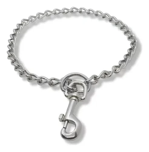 COLLAR AHORQUE MOSQUETON CHICO 5MM CROMADO 35CM