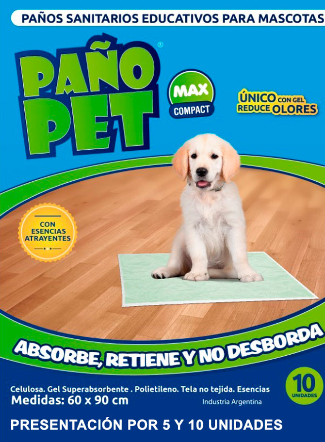 PAÑO PET MAX COMPACT ALFOMBRA SANITARIA PACK X10