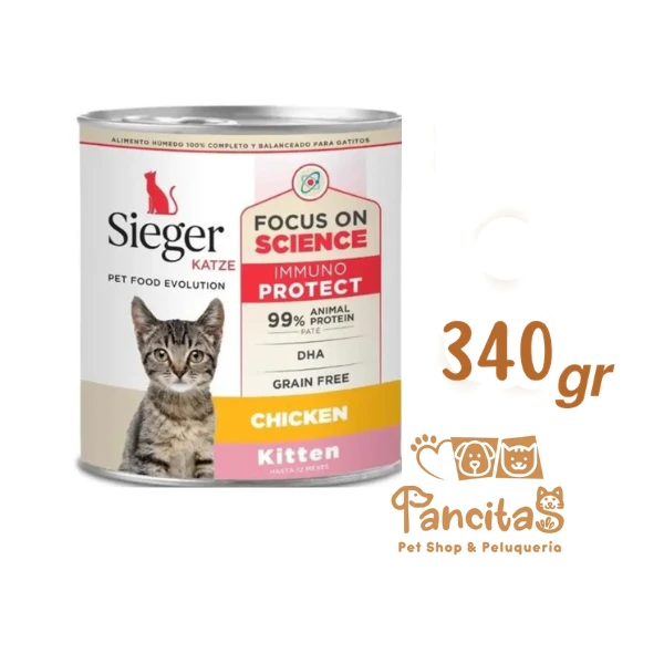 SIEGER KATZE KITTEN LATA POLLO 340GR