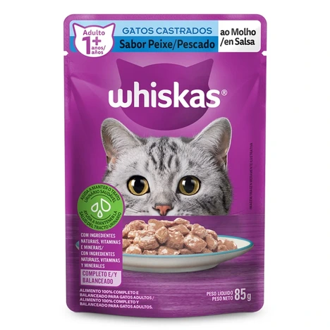 WHISKAS POUCH ADULTO CASTRADO PESCADO SOUFFLE PROMO 5+1