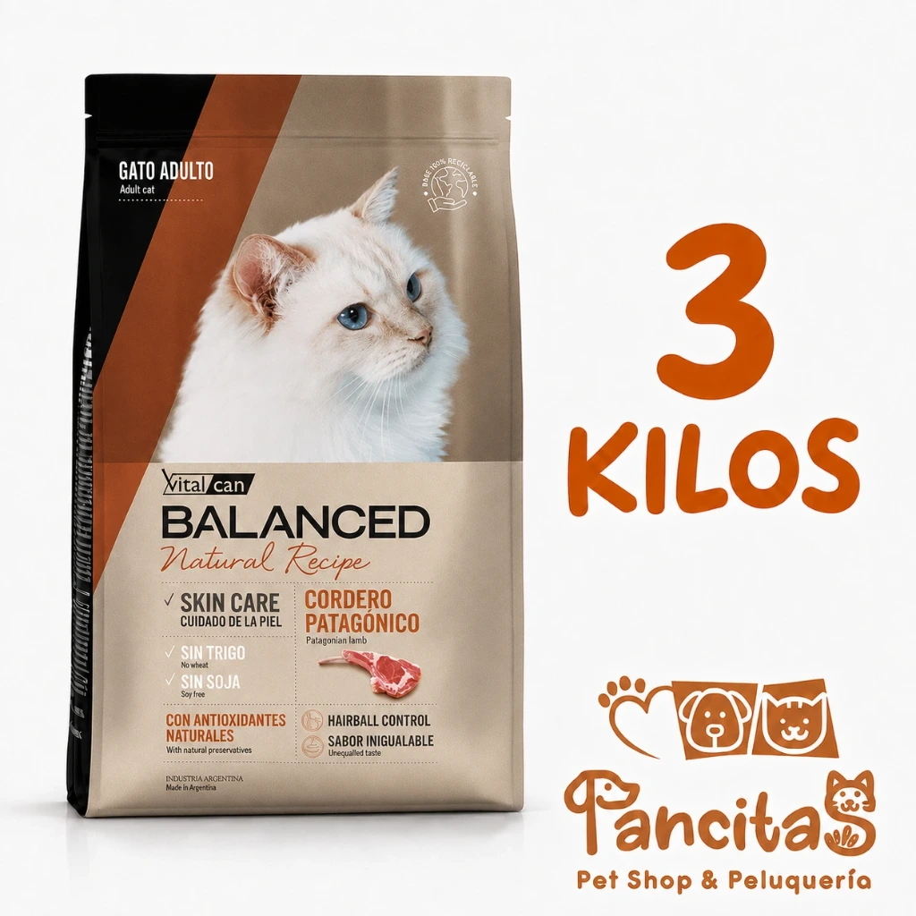 VITAL CAN BALANCED CAT NATURAL RECIPE CORDERO 3KG