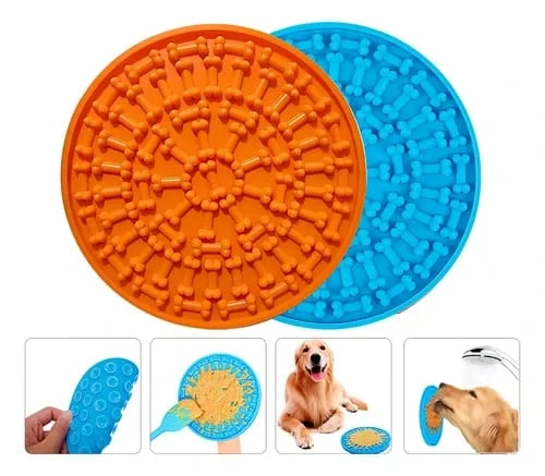 ALFOMBRA LAMEDORA LICK MAT ANTIESTRES REDONDA 15X15CM