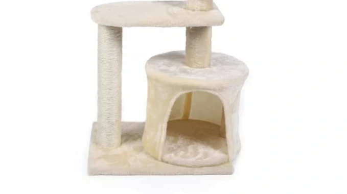 RASCADOR 2 NIVELES CON CASA BEIGE