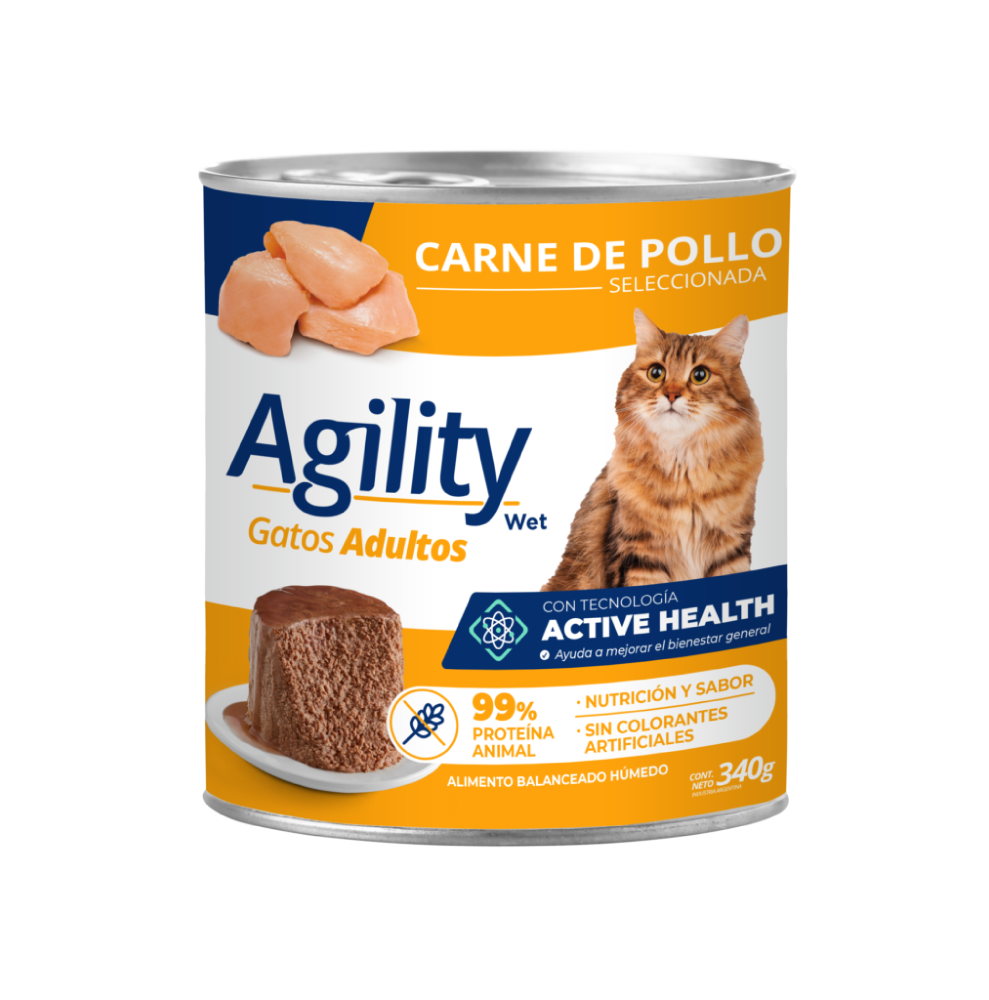 AGILITY CAT LATA ALIMENTO HUMEDO CARNE DE POLLO 340GR