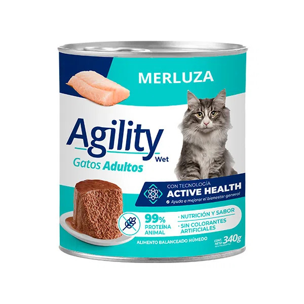 AGILITY CAT LATA ALIMENTO HUMEDO MERLUZA 340GR
