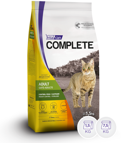 VITAL CAN COMPLETE  CAT ADULT CONTROL DE PESO 7,5KG