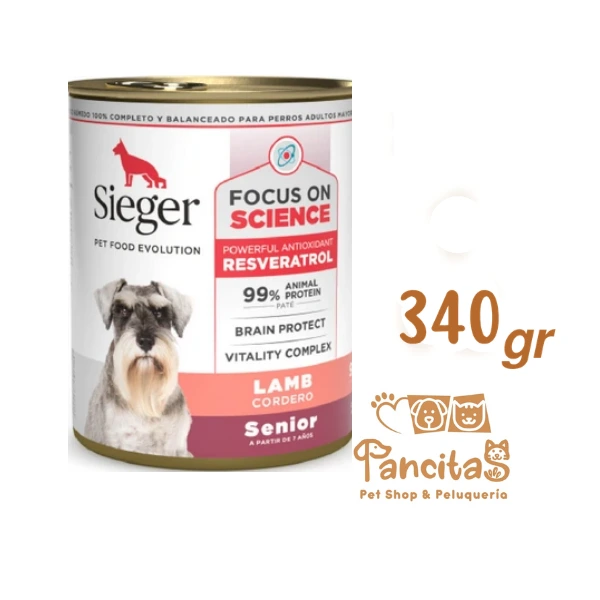 SIEGER DOG DERMA CORDERO SENIOR LATA 340GR