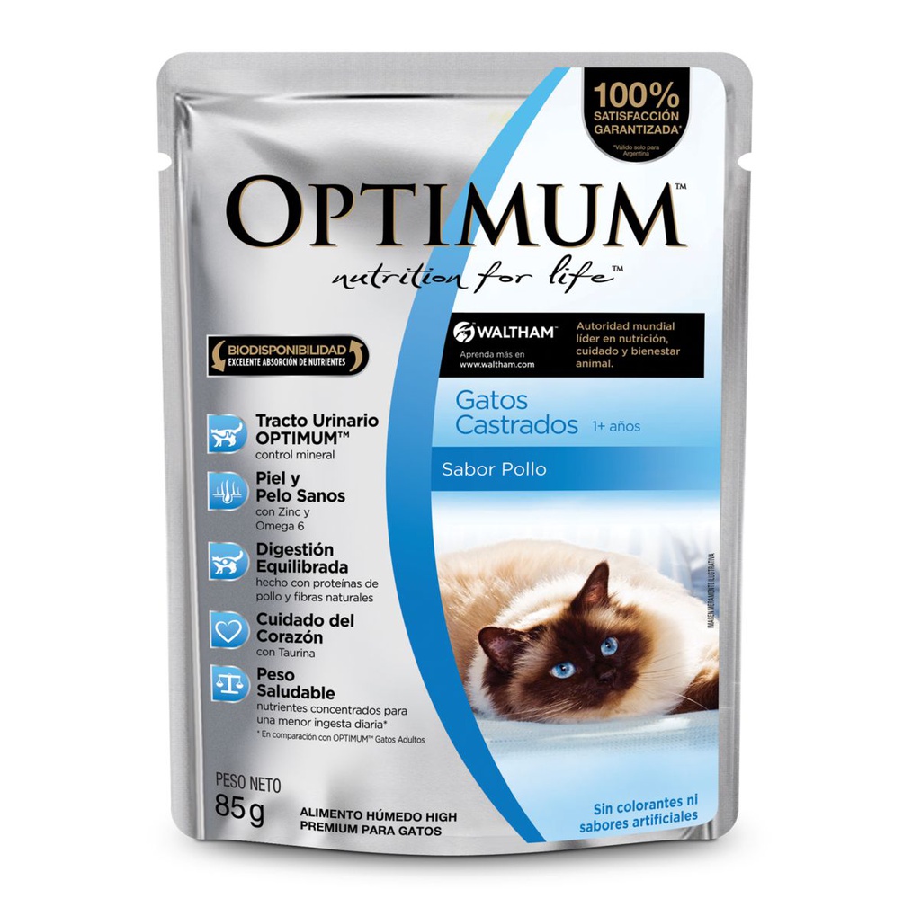 OPTIMUM POUCH GATOS CASTRADOS +1 AÑO PROMO (6x5)