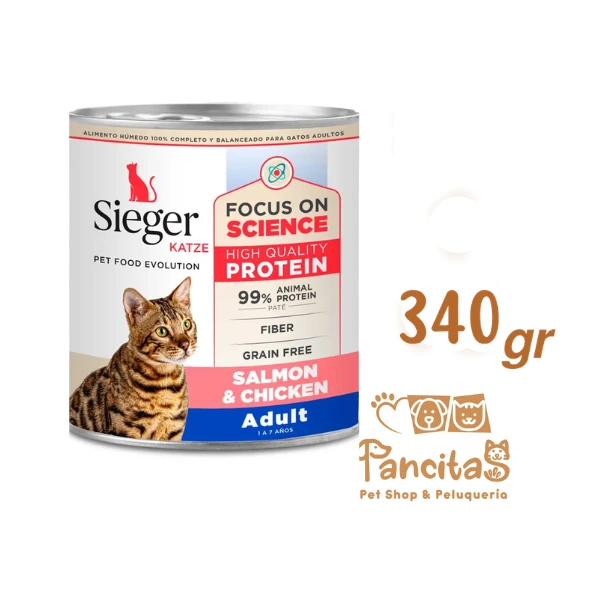 SIEGER KATZE LATA SALMON Y POLLO 340GR