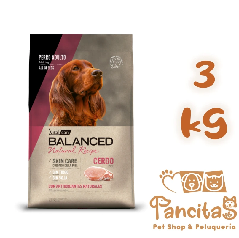 VITAL CAN BALANCED NATURAL RECIPE DOG CERDO Y ARROZ 3KG