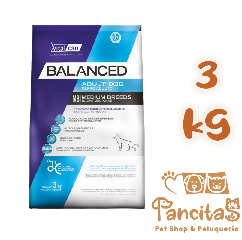 [11724] VITAL CAN BALANCED DOG ADULT MEDIUM 3KG PROMO
