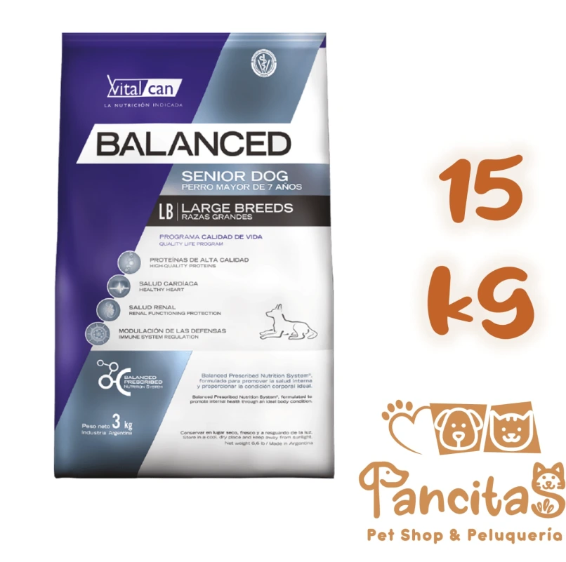 VITAL CAN BALANCED DOG ADULT SENIOR LARGE +7 15 KG