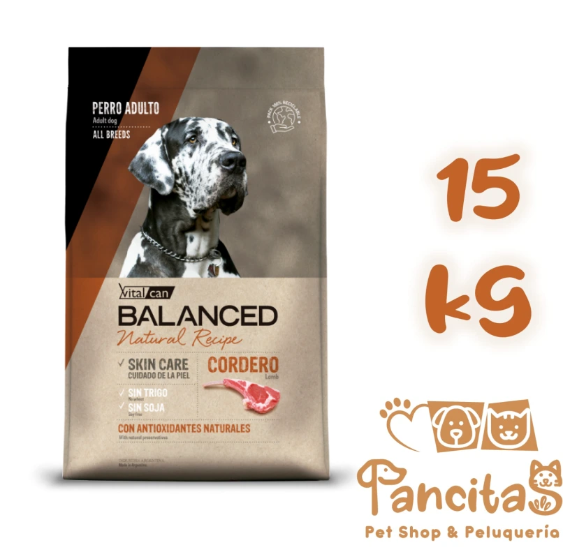 [11937] VITAL CAN BALANCED DOG NATURAL RECIPE CORDERO 15KG PROMO