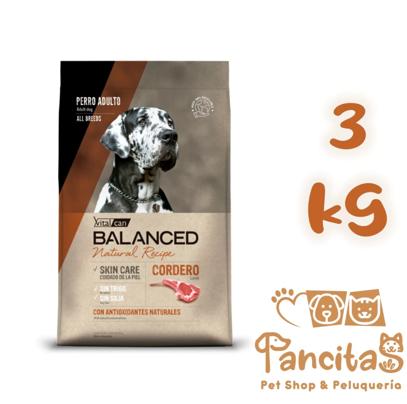 [11936] VITAL CAN BALANCED DOG NATURAL RECIPE CORDERO 3KG
