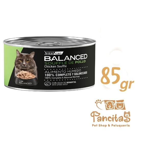 VITAL CAN BALANCED LATA CAT CASTRADO SOUFFLE POLLO 85gr