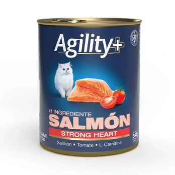 AGILITY+ CAT LATA ALIMENTO HUMEDO SALMON STRONG HEART 340GR