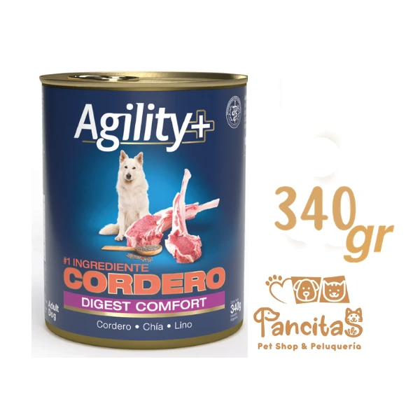 AGILITY+ DOG LATA ALIMENTO HUMEDO CORDERO DIGEST CONFORT 340GR