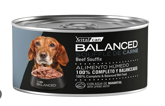 [013-2058] VITAL CAN BALANCED LATA DOG SENIOR SOUFFLE CARNE 85GR PROMO 2X1