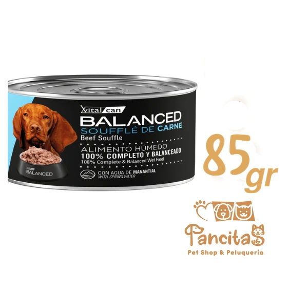 [013-2054] VITAL CAN BALANCED LATA DOG SOUFFLE CARNE 85GR PROMO 2X1