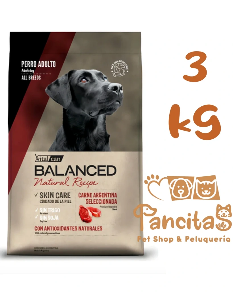 VITAL CAN BALANCED DOG NATURAL RECIPE CARNE ARGENTINA 3KG