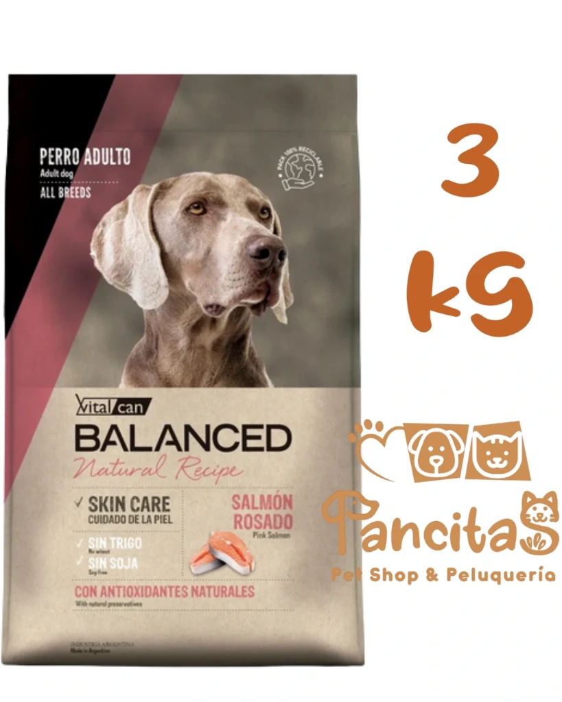 VITAL CAN BALANCED DOG NATURAL RECIPE SALMON 3KG