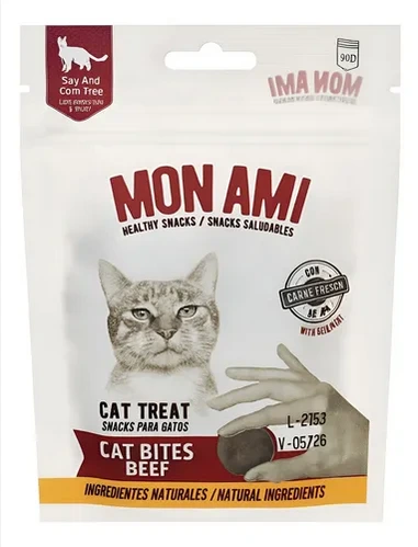 MON AMI SNACKS CAT BITES BEEF 50GR
