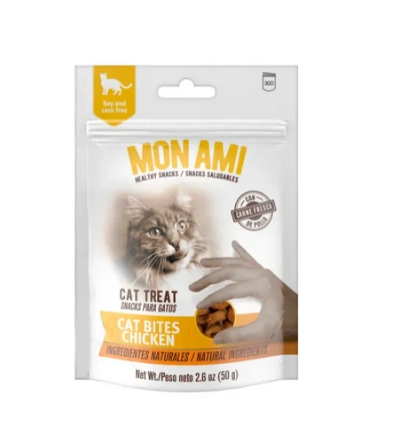 MON AMI SNACKS CAT BITES CHICKEN 50GR