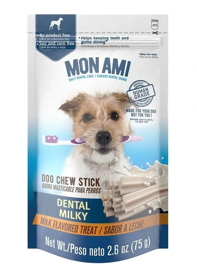 MON AMI SNACKS DENTAL MILKY STICKS 75GR