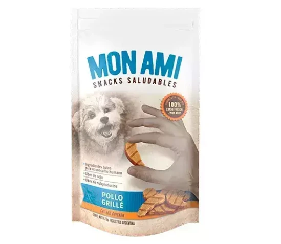 [6326] MON AMI SNACKS DOG TREAT SABOR POLLO GRILLE 75GR