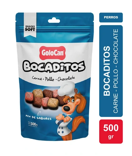 GOLOCAN BOCADITOS SABOR CARNE POLLO CHOCOLATE 500GR