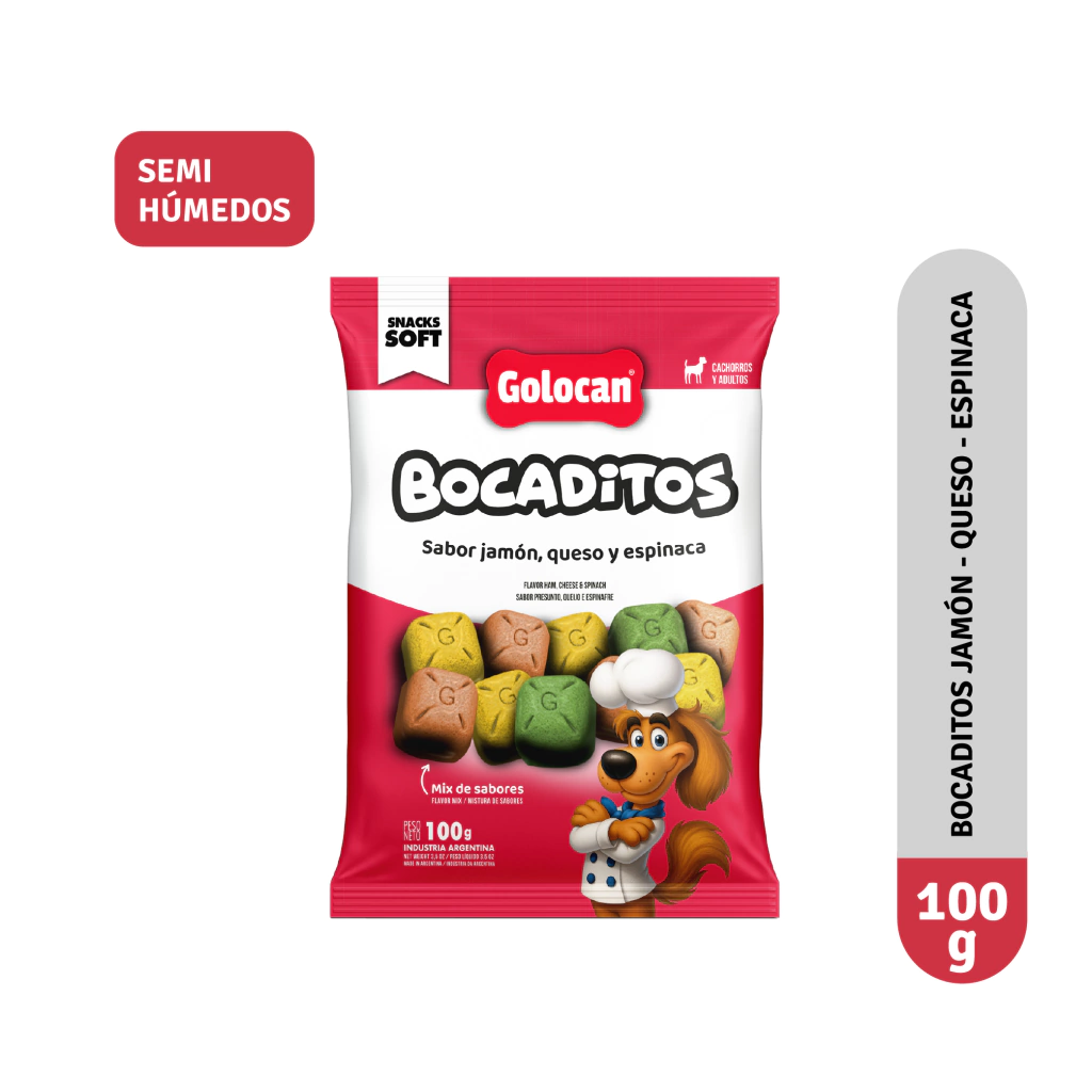 GOLOCAN BOCADITOS SABOR JAMON QUESO ESPINACA 100GR
