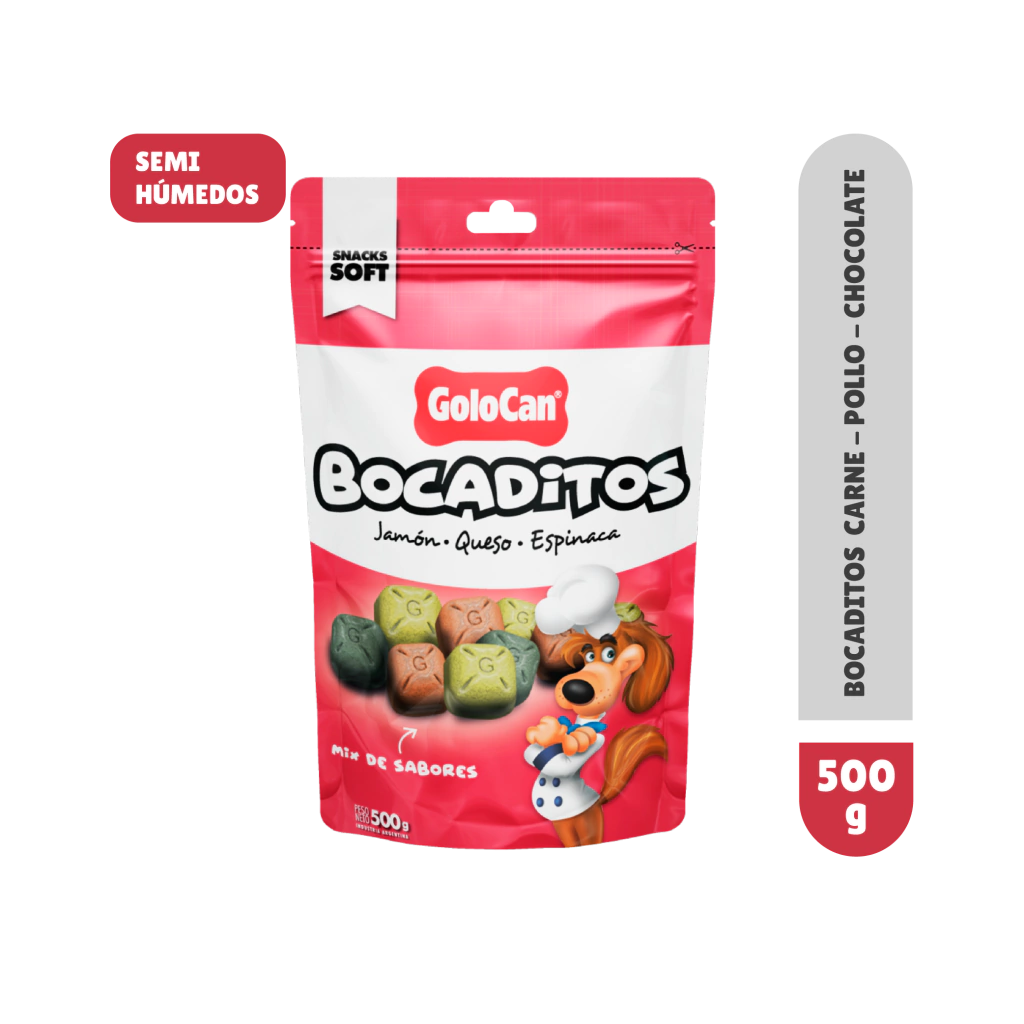 GOLOCAN BOCADITOS SABOR JAMON QUESO ESPINACA 500GR