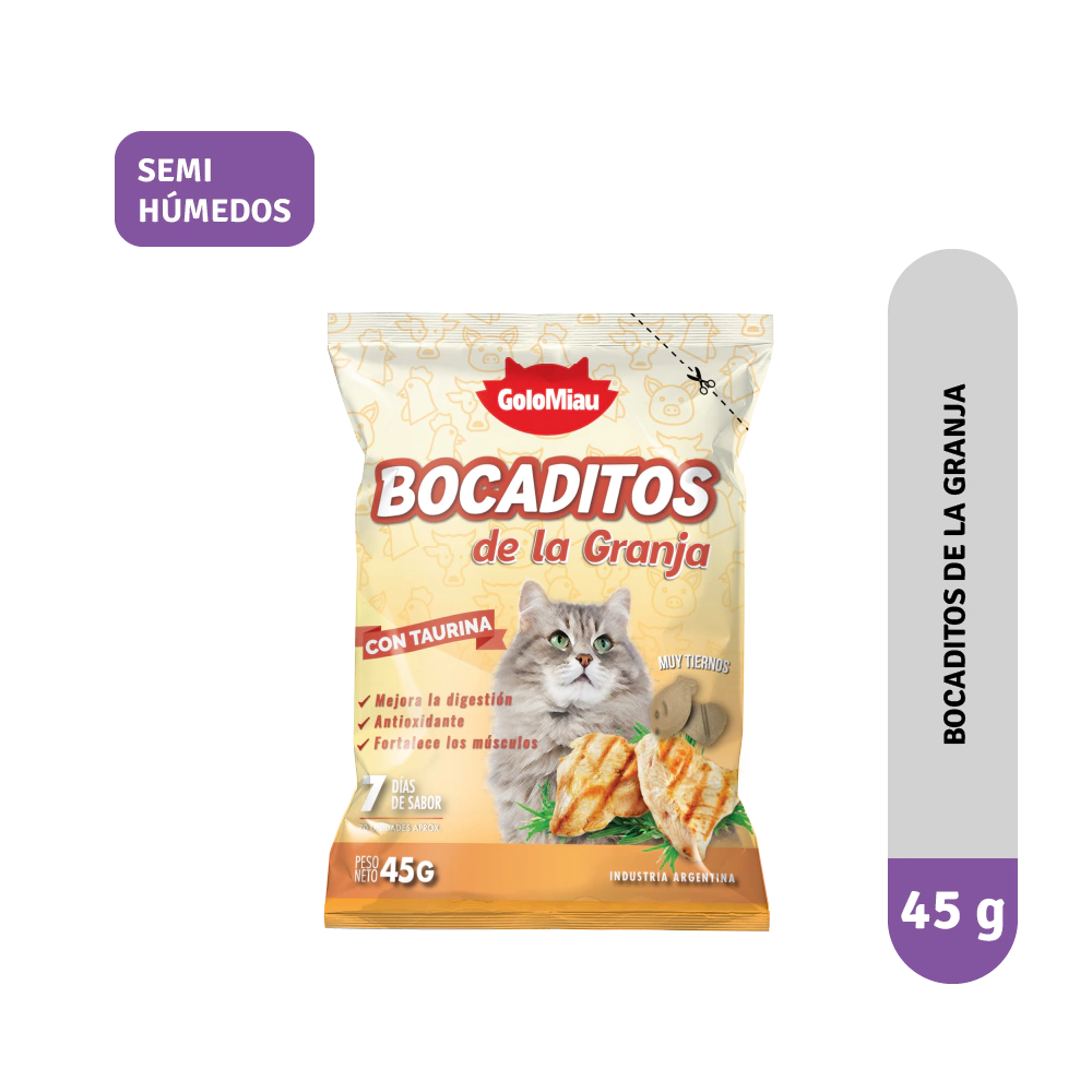 GOLOCAN CAT BOCADITOS DE LA GRANJA 45GR