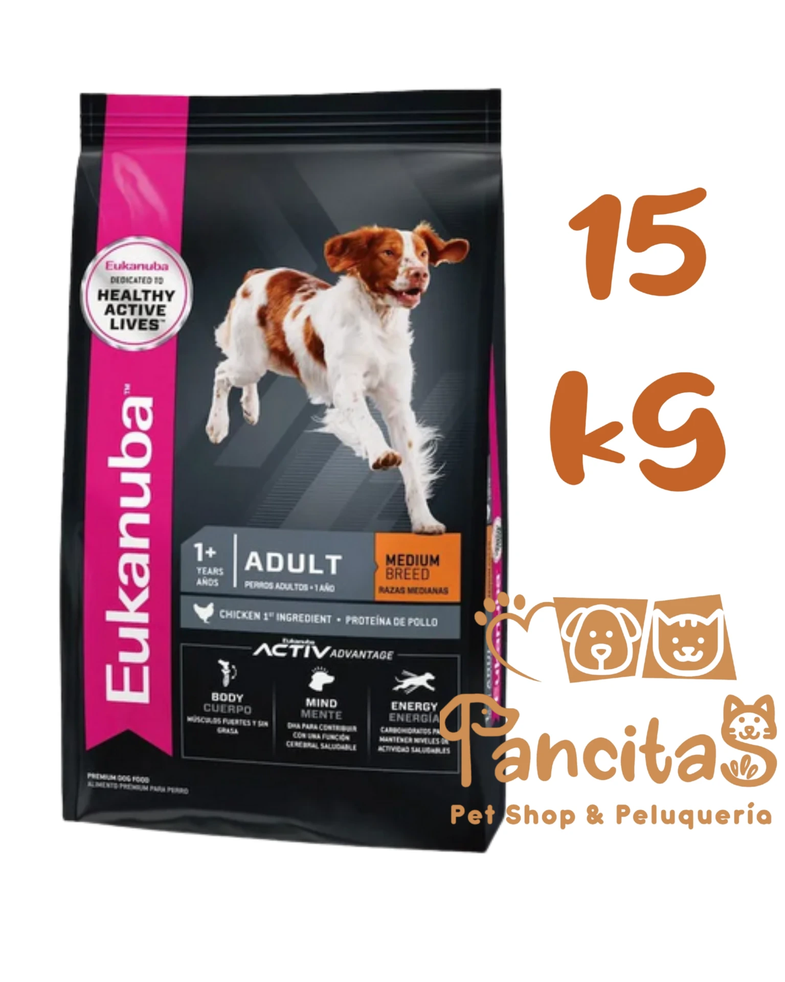 EUKANUBA  ADULTO MEDIUM 15KG PROMO