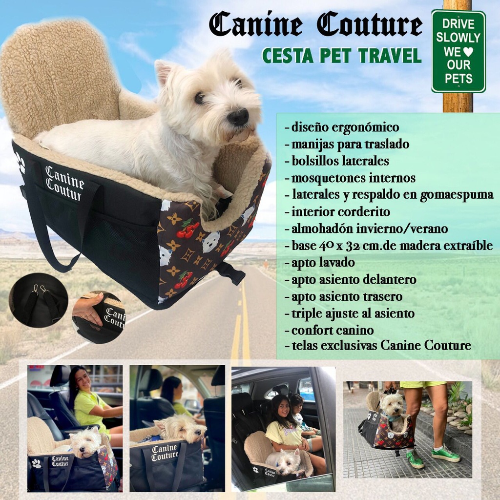 CAMA CESTA AUTO BOOSTER CANINE COUTURE