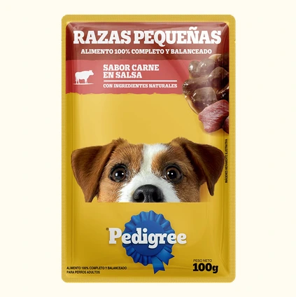 PEDIGREE POUCH DOG ADULTO RAZAS PEQUEÑAS SABOR CARNE 100GR PROMO 5+1