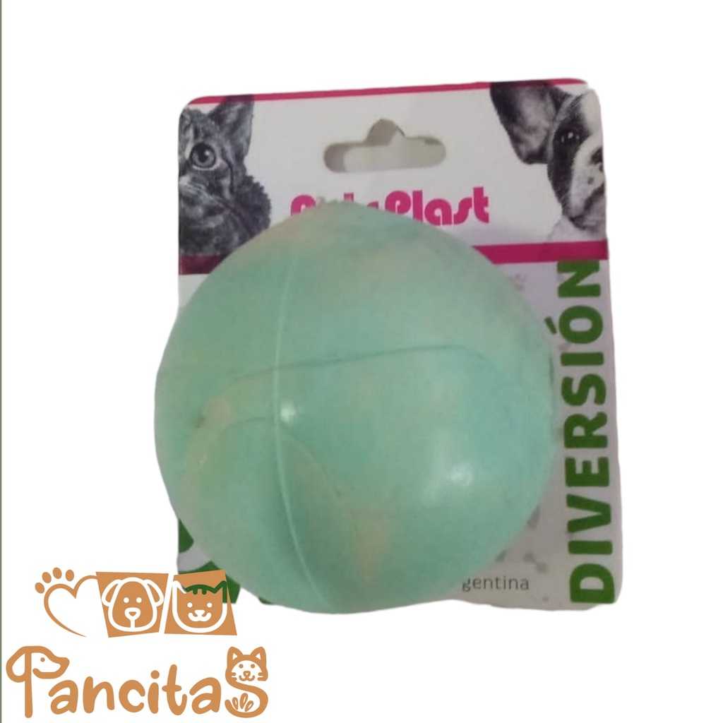 PELOTA MACIZA CON AGUJERO MEDIANA 6CM PP