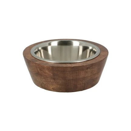 [2176] CANCAT COMEDERO CONICO MADERA Y ACERO 1L